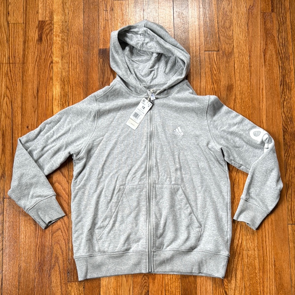 Adidas Gray Zip-Up Hoodie